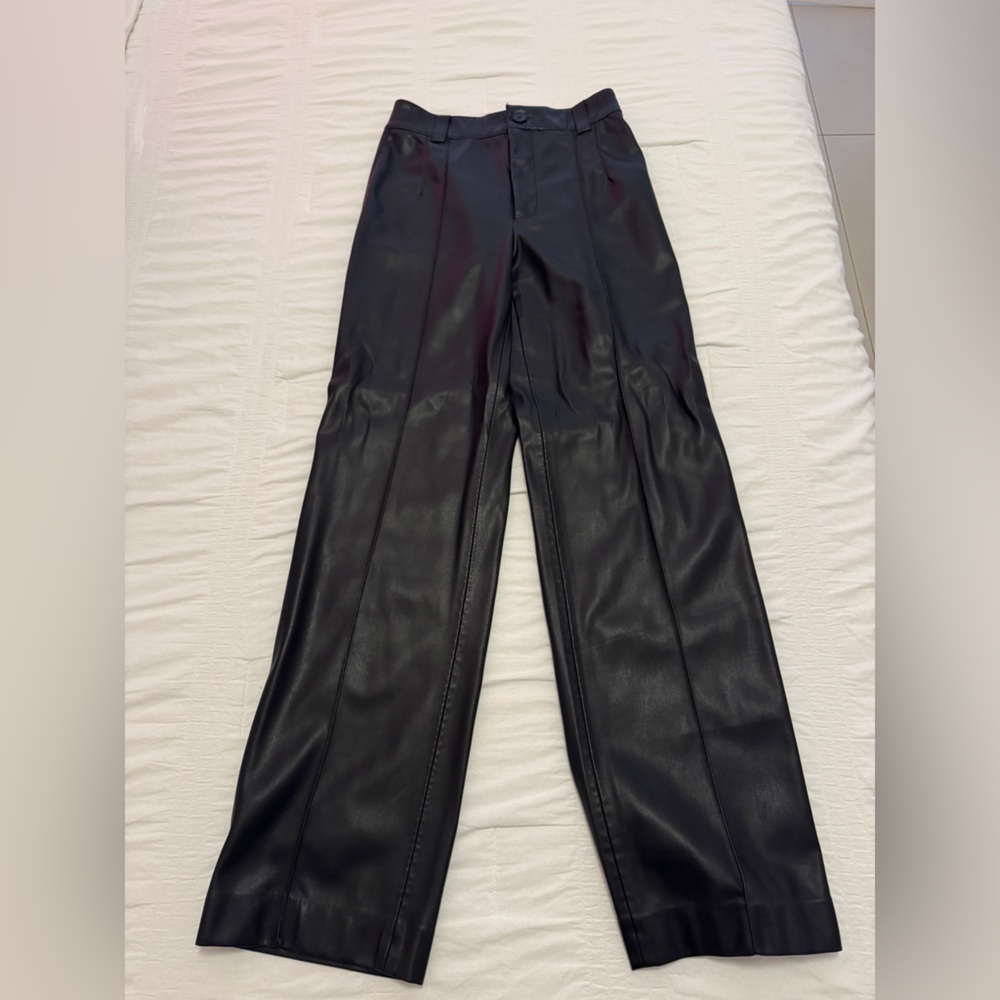 Zara wide leg leather pant